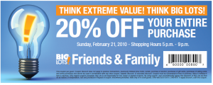 Big Lots Friends and Family Coupon Big Lots Friends and Family Coupon